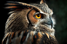 Owl Portrait. Generative Ai Design.
