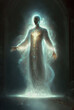 Supernatural Power Light Ghost, Higher Dimension Entity Illustration, Generative AI