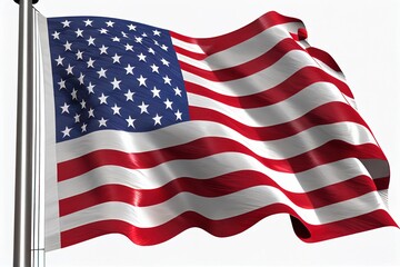 Wall Mural - Waving flag of the United States. illustration of wavy American Flag for Independence Day. American flag. US, USA, banner.