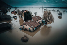 Rising Waters: A Catastrophic Event And The Race To Save A Flooded Village, When Nature Strikes: Devastation And Recovery In A Flooded Village AI Generative