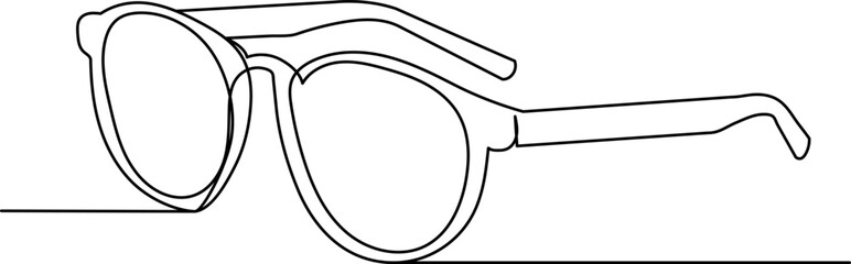 Sticker - sunglasses line drawing on white background isolated