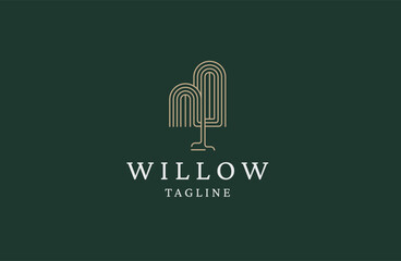 Wall Mural - Willow tree logo icon design template flat vector