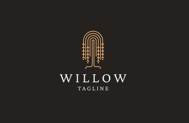 Willow tree logo icon design template flat vector