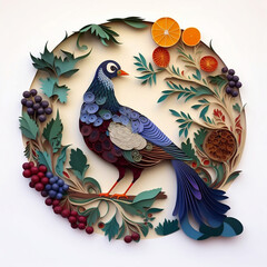 Wall Mural - Whimsical Paper Cut Art of Birds: A Playful and Delightful Expression of Nature. Generative AI