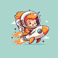 Wall Mural - ocket outer space chibi icon character design cartoon spacecraft astronomy space exploration adventure digital art space art stars planets moon mars galaxies universe spaceflight rocket launch cosmos 