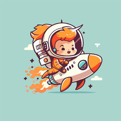 Wall Mural - ocket outer space chibi icon character design cartoon spacecraft astronomy space exploration adventure digital art space art stars planets moon mars galaxies universe spaceflight rocket launch cosmos 