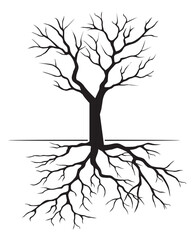 Wall Mural - vector tree with roots