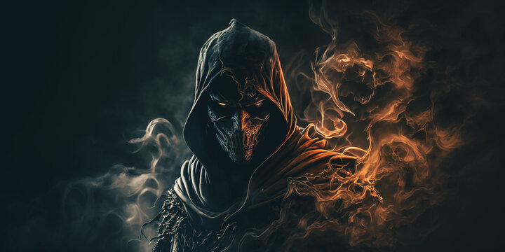 scary grim reaper in the dark. generative ai