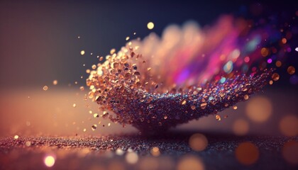 Poster - A close up of a purple and pink object with a blurry background and boke particles a microscopic photo kinetic pointillism
