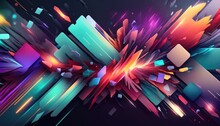 A Colorful Abstract Background With A Lot Of Different Shapes And Colors On It Including A Black Background Liam Brazier Computer Graphics Geometric Abstract Art