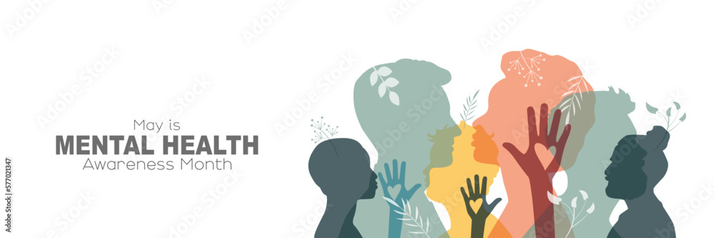 May is Mental Health Awareness Month banner. Stock Vector | Adobe Stock