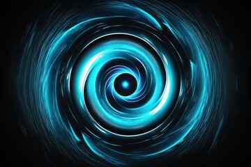 Wall Mural - Neon swirl that glows brightly. Light glare blur. Online meeting place. Fluorescent navy blue color, moving circle swirl, abstract future background, blurred focus. Generative AI