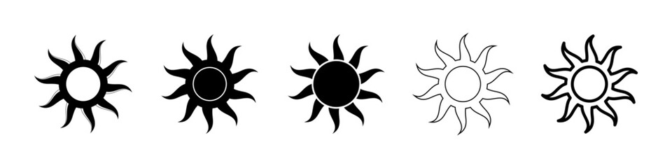 Wall Mural - boho celestial sun icon logo set. simple modern abstract design for templates, prints, web, social m