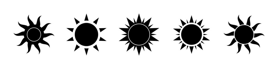 Wall Mural - boho celestial sun icon logo silhouette set. simple modern abstract design for templates, prints, we