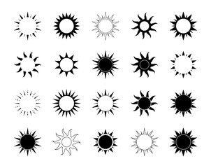 Wall Mural - sun icon logo vector collection. simple minimal modern design.