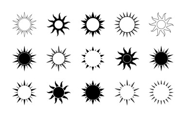 Wall Mural - sun icon logo vector collection. simple minimal modern design.