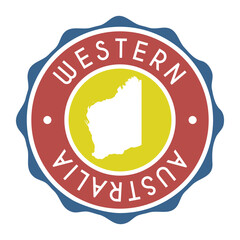 Western Australia, Australia Badge Map Vector Seal Vector Sign. National Symbol Country Stamp Design Icon Label. 