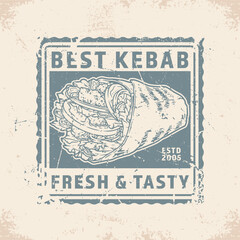 Sticker - Fresh kebab sticker vintage monochrome