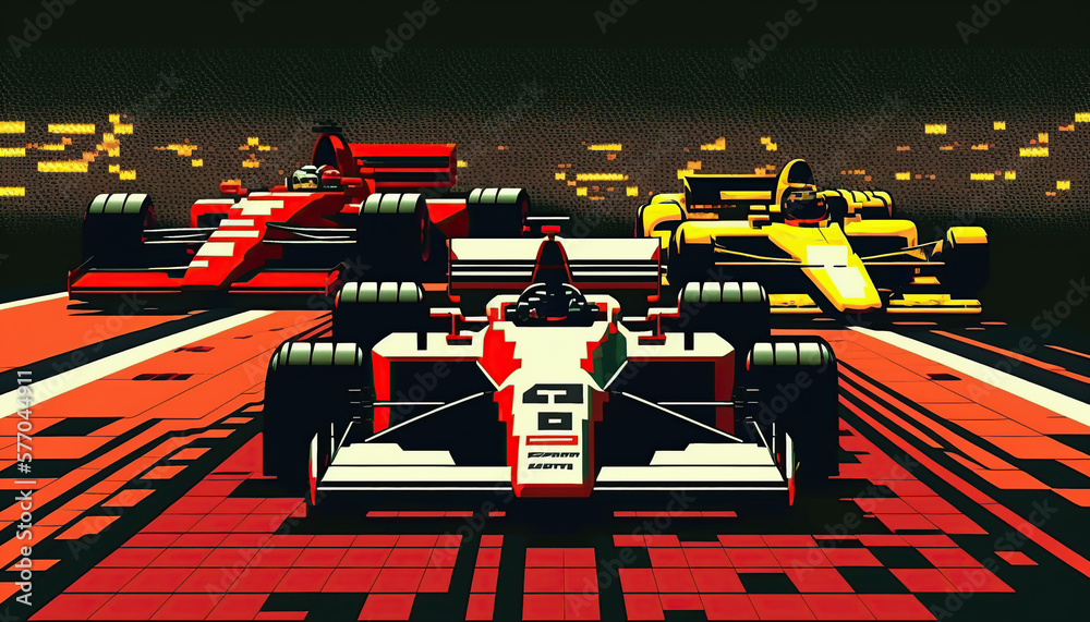 formula 1 race 8 bit pixel art style Stock Illustration | Adobe Stock