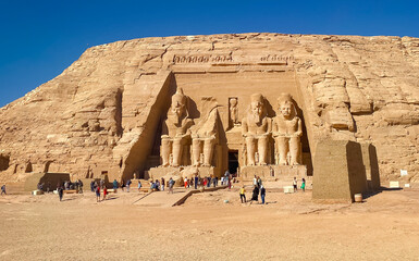 Abu Simbel, a rock in Nubia, two ancient Egyptian temples, the time of Ramses II