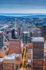 Fototapete - Seattle, Washington, USA downtown skyline