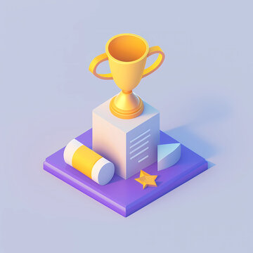 Sweet modern 3D cup in pastel colors