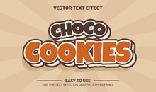 3d Choco Cookies Editable Text Effect