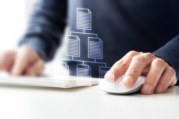 mano, mouse, digitale, gestione documenti, priorità