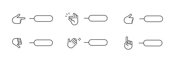 Poster - Set of hands gestures with copy space