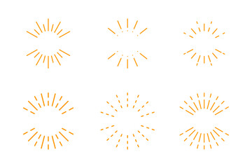 Poster - Golden light rays outline for copy space text