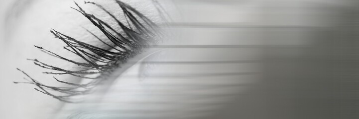 Aufkleber - Blurred effect with copy space against close up of female eye