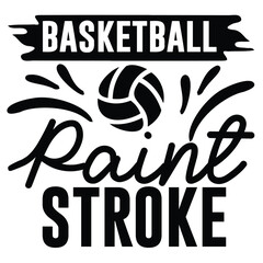 Wall Mural - basketball paint stroke svg design