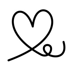 Poster - simple heart line art