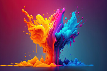 Wall Mural - Abstract background with colorful splashes for design or presentation created with generative AI technology