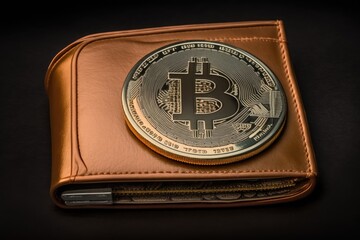 Poster - Bitcoin wallet for exchanging cryptocurrency coins. A new company finance model and digital money market are made possible by Web3.0 blockchain technology and the graph scene. US Dollars as a worldwid
