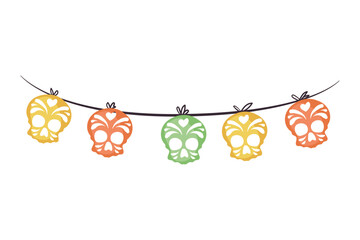 Sticker - skulls garland design