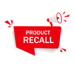 Banner Product recall megaphone icon. Banner design. Flat style vector illustration.