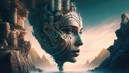 Wall Mural - AI Dreamscapes Exploring the Limits of Imagination and Technology | AI Generated