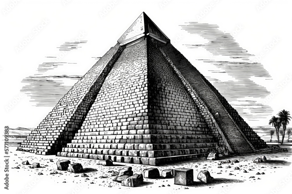 great pyramid of khufu drawing
