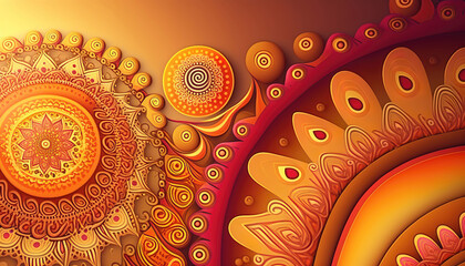 Wall Mural - abstract background with ornament mandala design, wallpaper art, generative ai