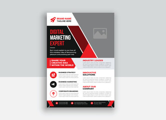 Canvas Print - Creative Marketing Agency flyers, corporate flyer design template, creative flyer design, Flyer brochure cover design template in A4 size