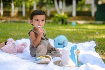 Portrait of a Young boy celebrating birthday in Guwahati,Assam