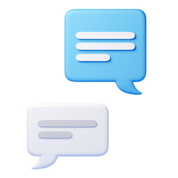 Chat dialog box 3d render