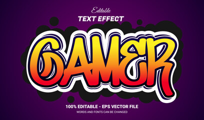 Wall Mural - gamer graffiti editable text effect