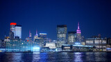Fototapeta  - Modern Hudson Yards district in Midtown Manhattan at night - travel photography
