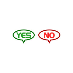 Sticker - Selection button yes and no icon isolated on white background