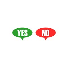 Sticker - Selection button yes and no icon isolated on white background