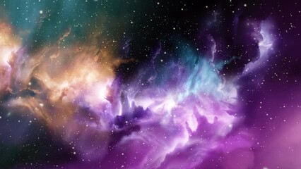 Wall Mural - A distant glowing space nebula with new stars being formed.