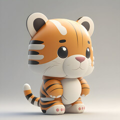 Wall Mural - Cute tiger character design generative ai