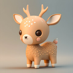 Wall Mural - Cute deer character design generative ai